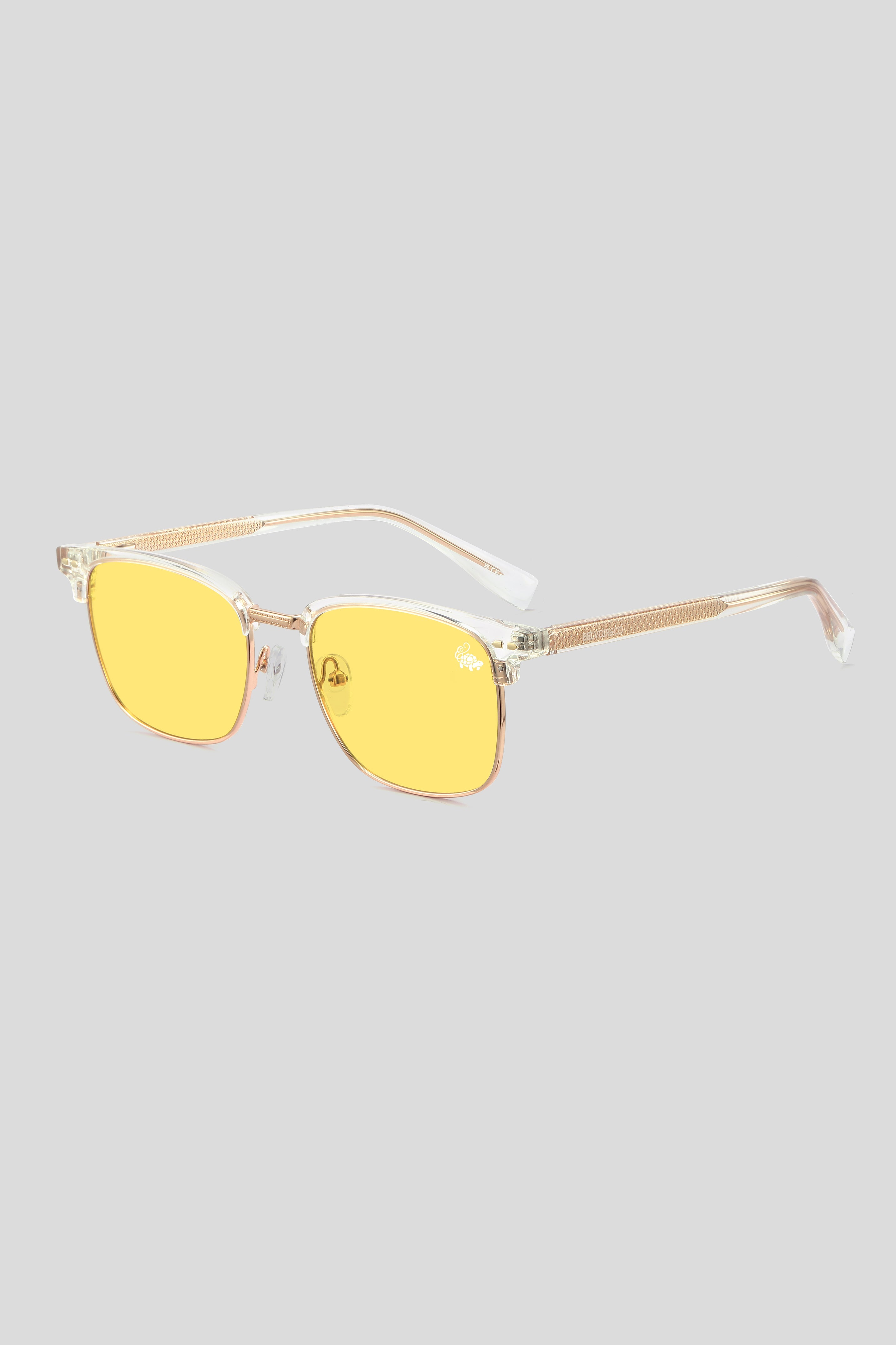 Clubmaster Transparent | Yellow Anti Blue