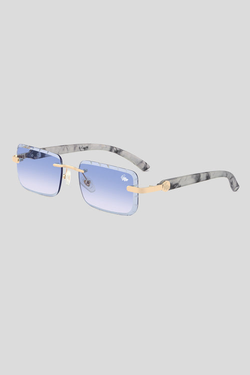 Diamond Cut Hampton White Marble | Blue