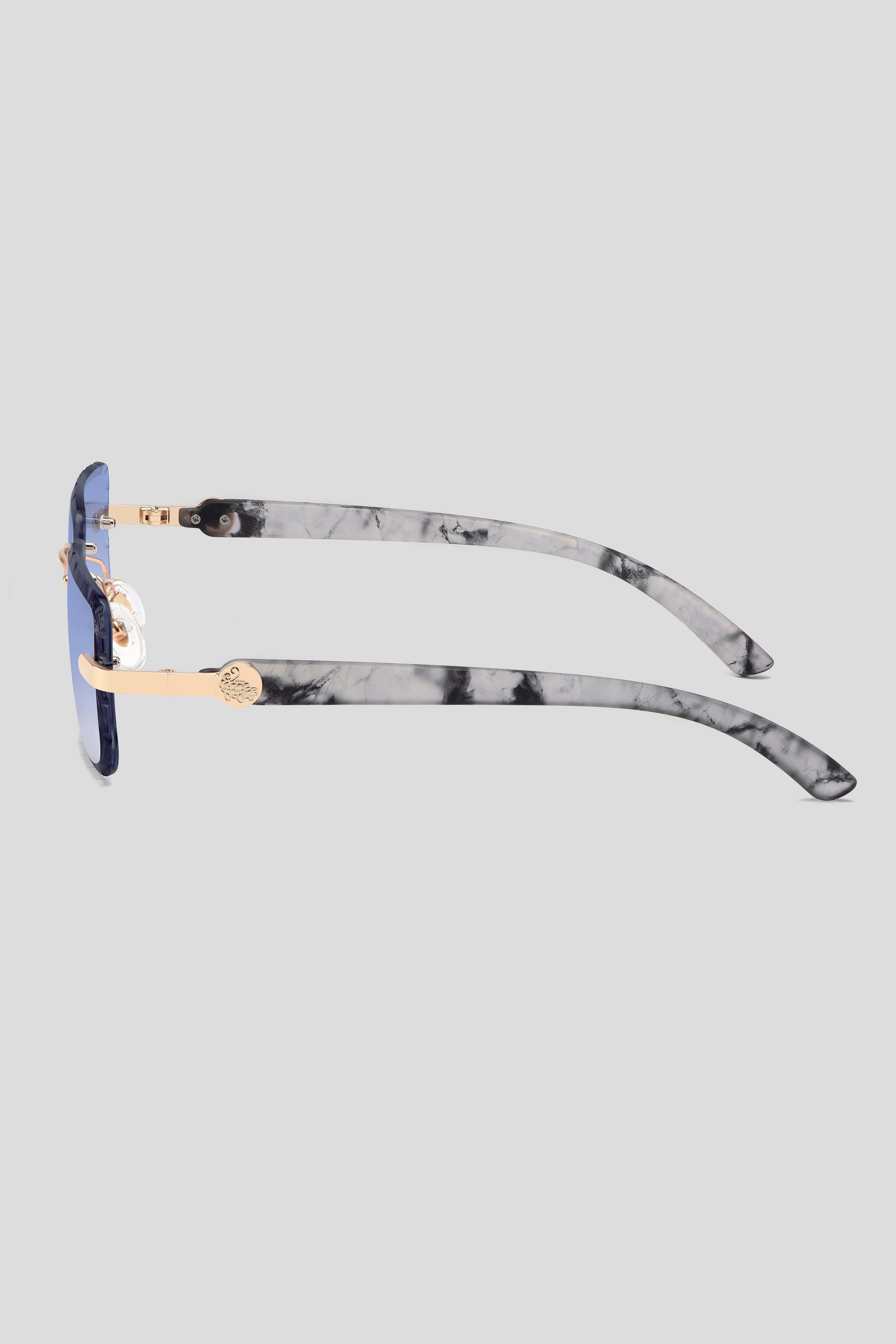 Diamond Cut Hampton White Marble | Blue