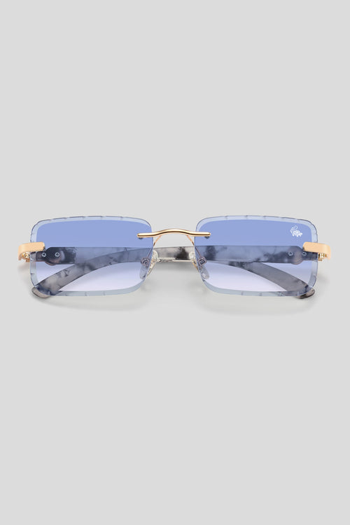 Diamond Cut Hampton White Marble | Blue
