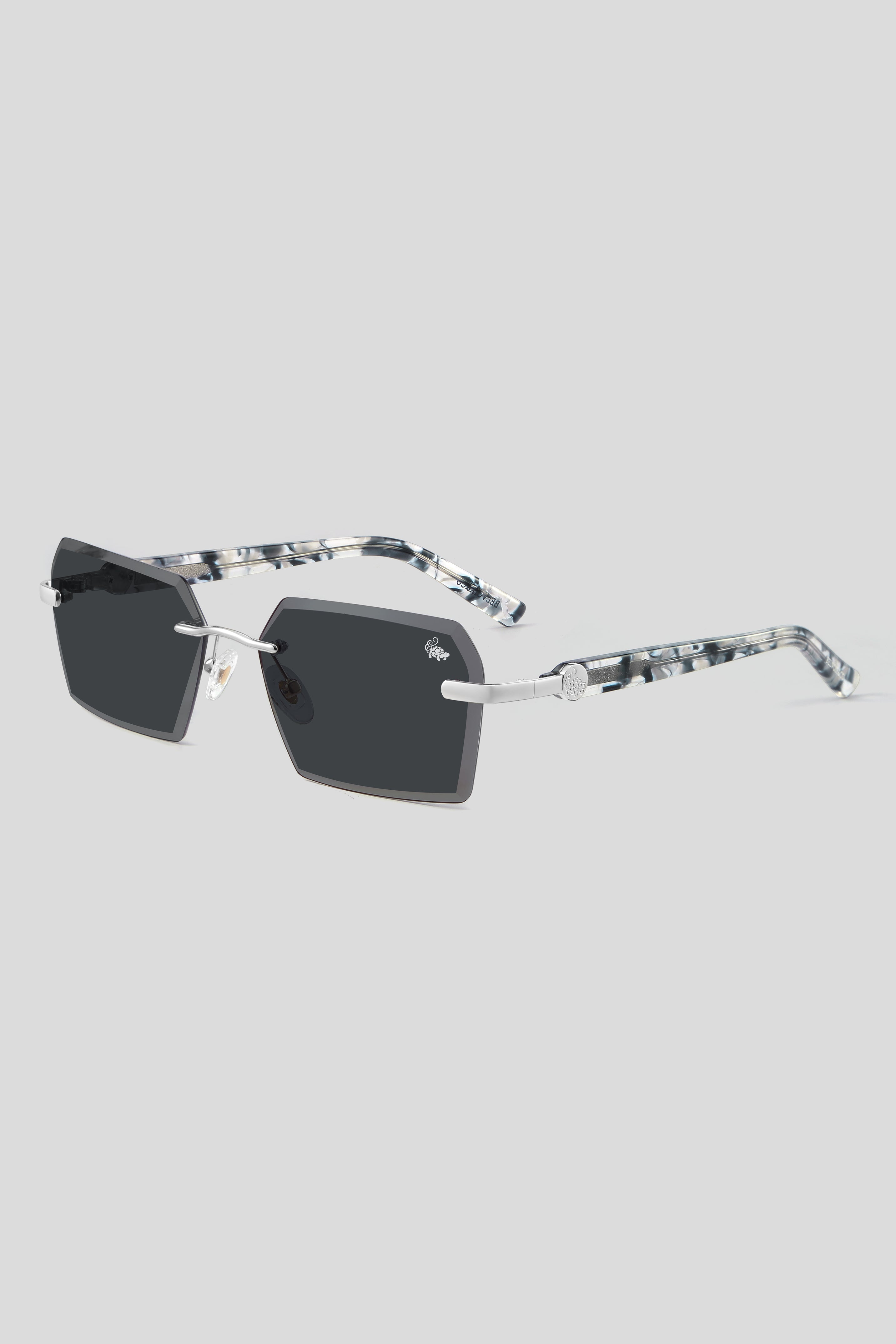 Kennedy White Marble Silver | Black