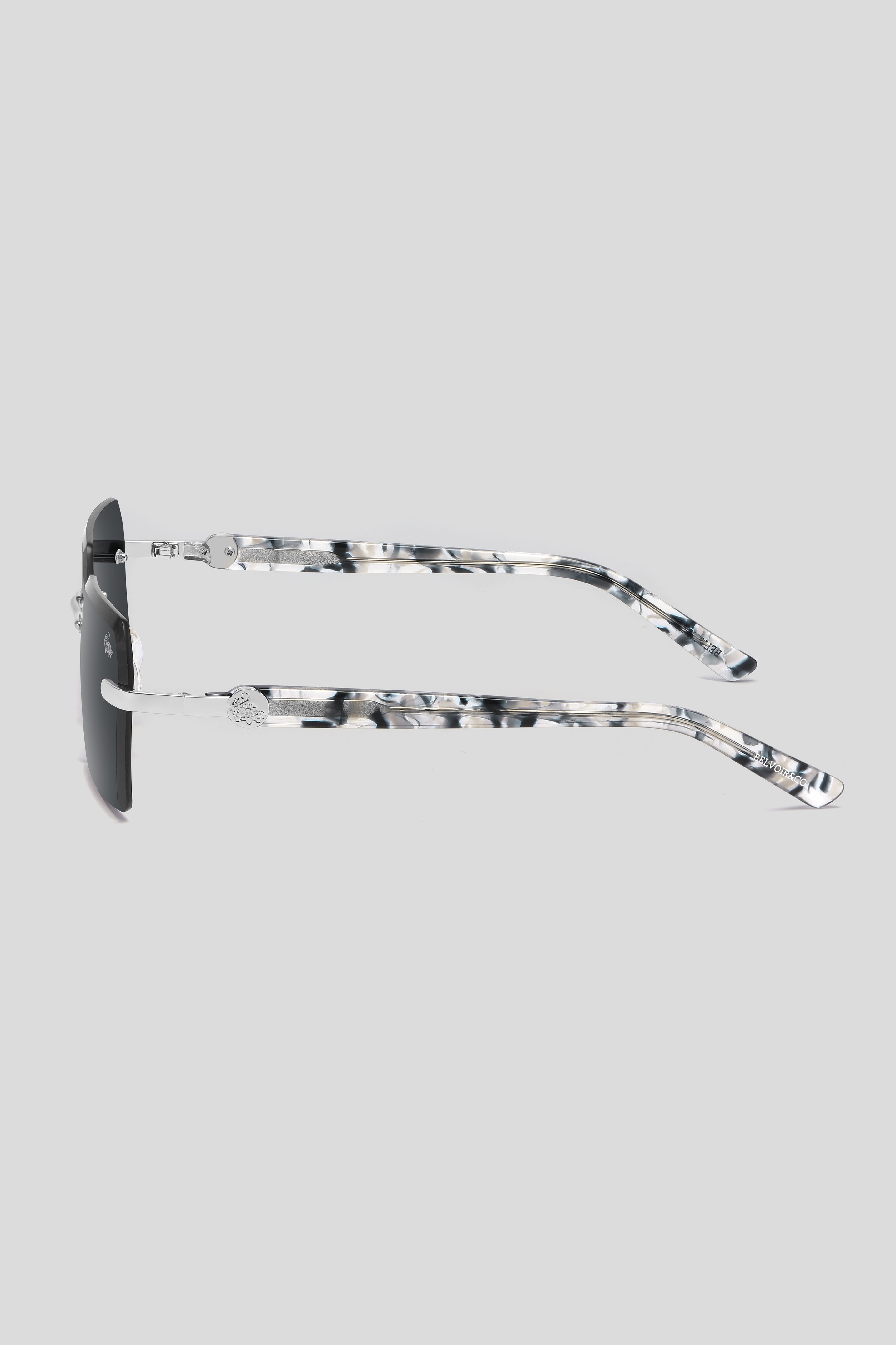 Kennedy White Marble Silver | Black