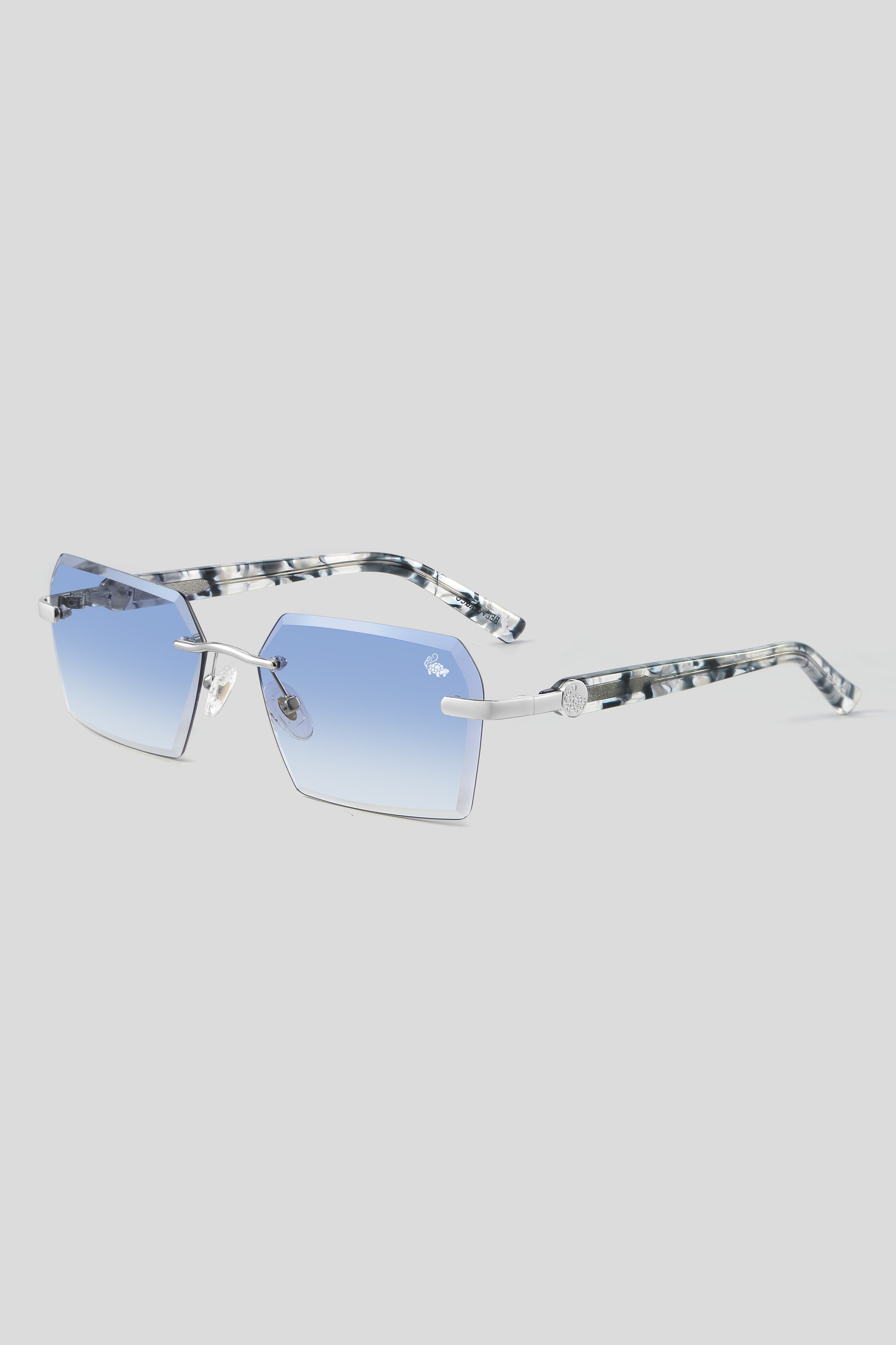 Kennedy White Marble Silver | Blue