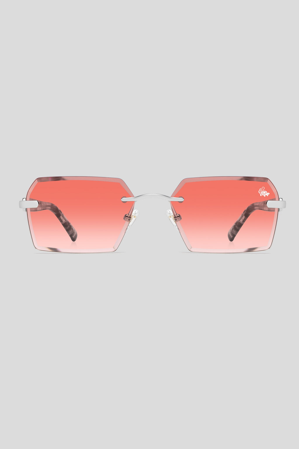 Kennedy White Marble Silver | Burnt Red